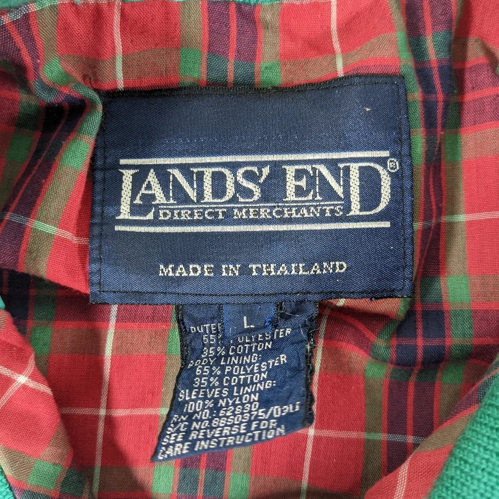 Vintage Lands End Golf Style Teal Jacket Large